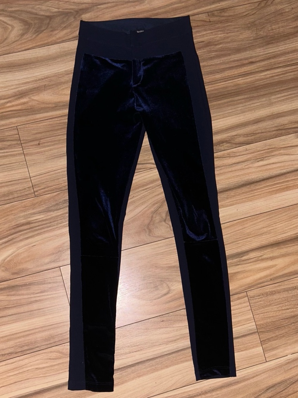 Bershka Black Velvet-Panel Skinny Jumpsuit Pants